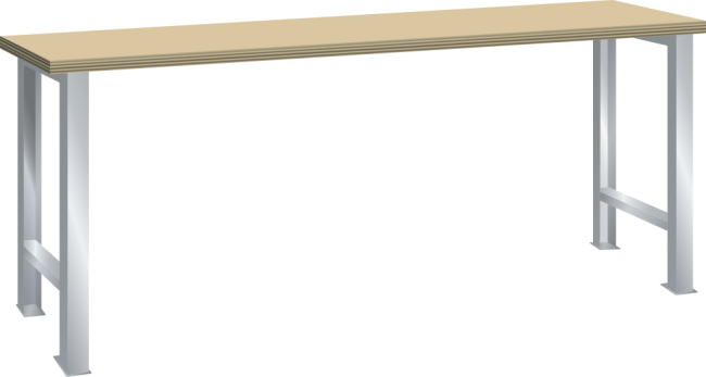 Arbetsbänk bok 2000x800x850 mm RAL 7035