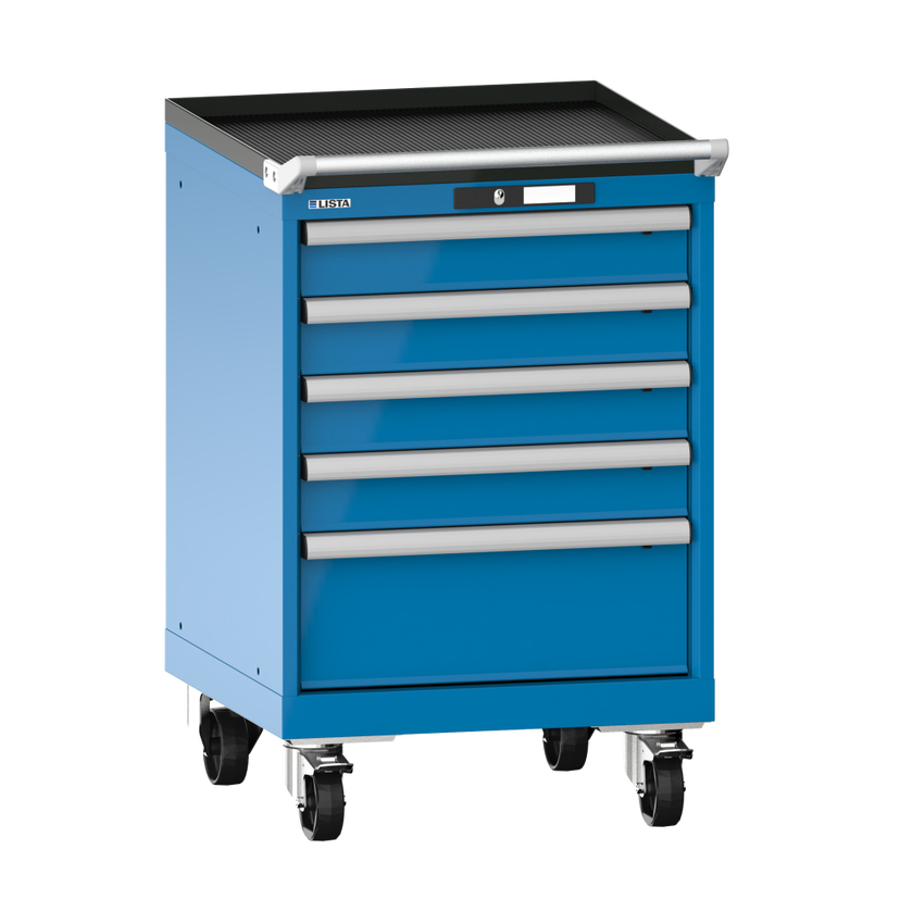 Lådskåpsvagn 27x27E 890 mm, 5 lådor RAL 5012