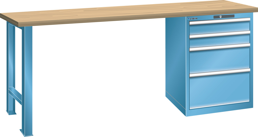 Arbetsbänk Multiplex 1500x750x840 mm RAL 5012