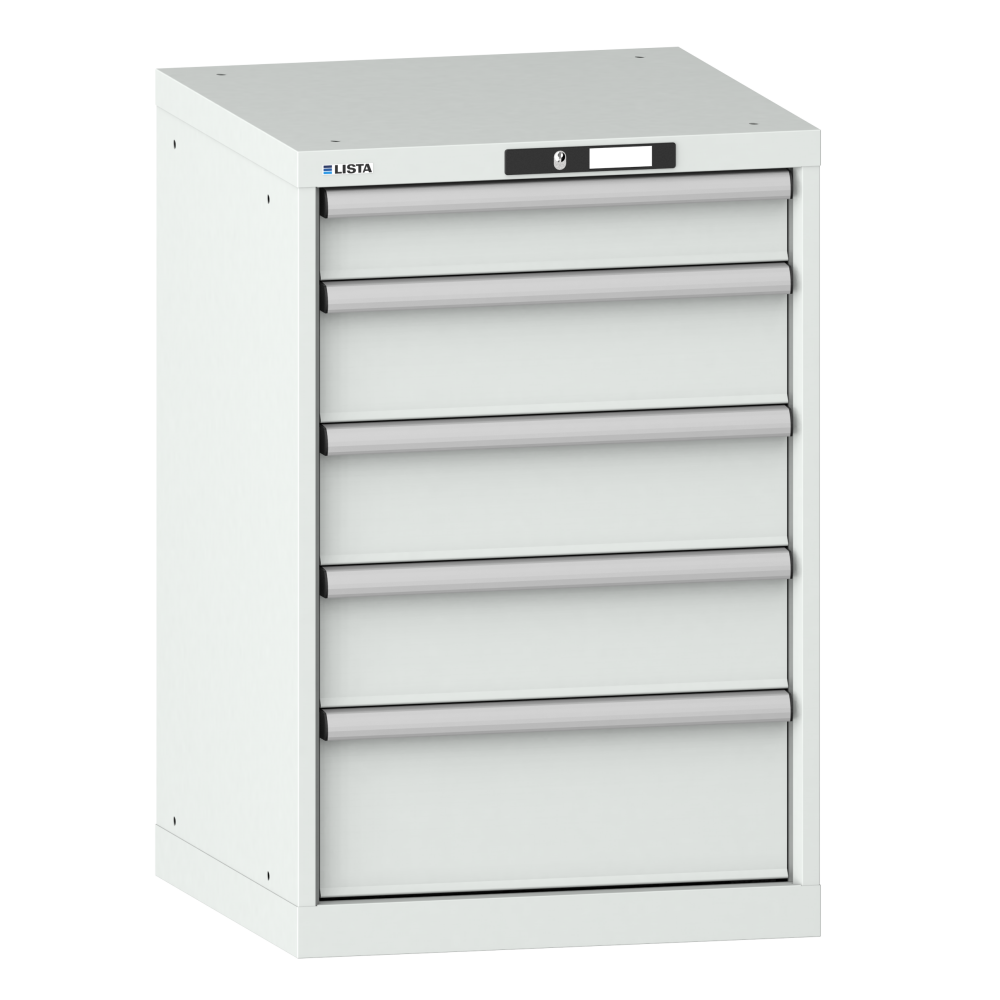 Lådskåp 27x27E 850 mm, 5 st lådor RAL 7035