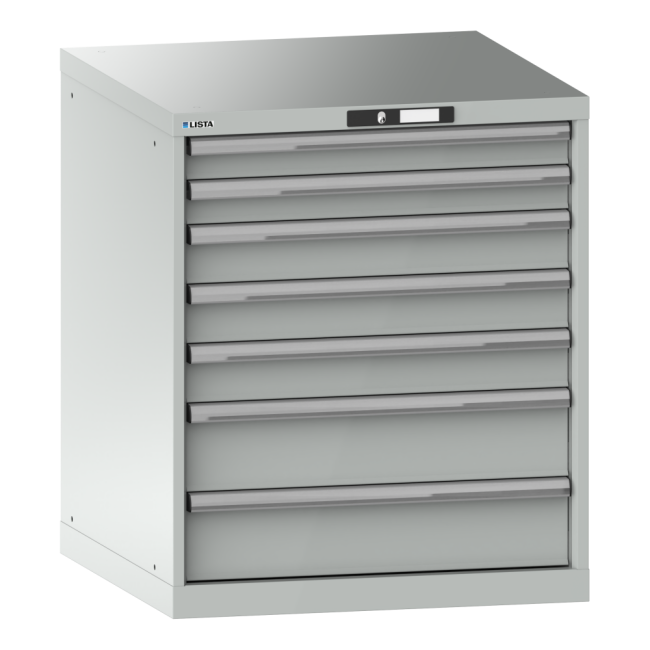 Lådskåp 36x36E 850 mm inkl. 7 lådor RAL 7035